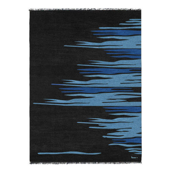 Ege No 2 Kilim Rug in Black by Fulden Topaloğlu, Studio Kali