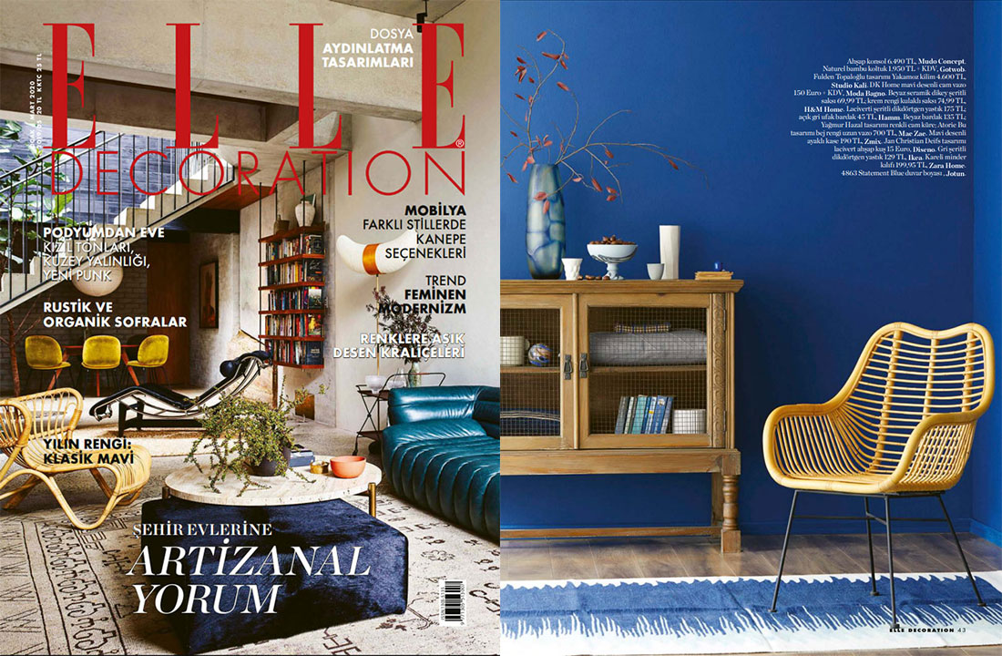 Studio Kali'nin Yakamoz No 4 kilimi Elle Decoration Dergisinde