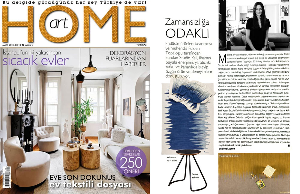 Sama Stool and Yakamoz Kilim by Fulden Topaloğlu Studio Kali in Home Art