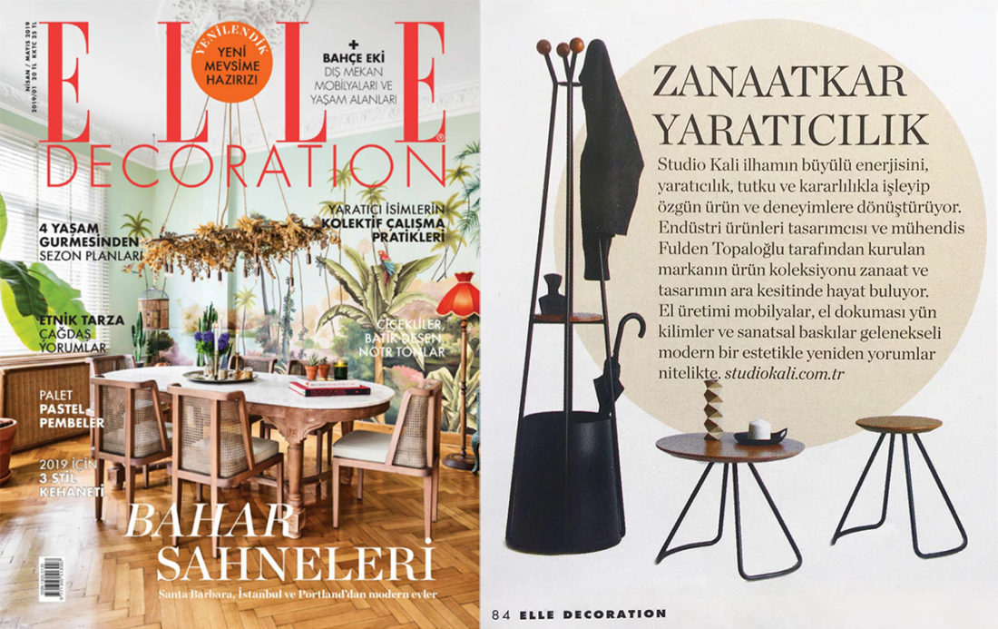 Sama furniture collection by Fulden Topaloğlu of Studio Kali is featured in Elle Decoration