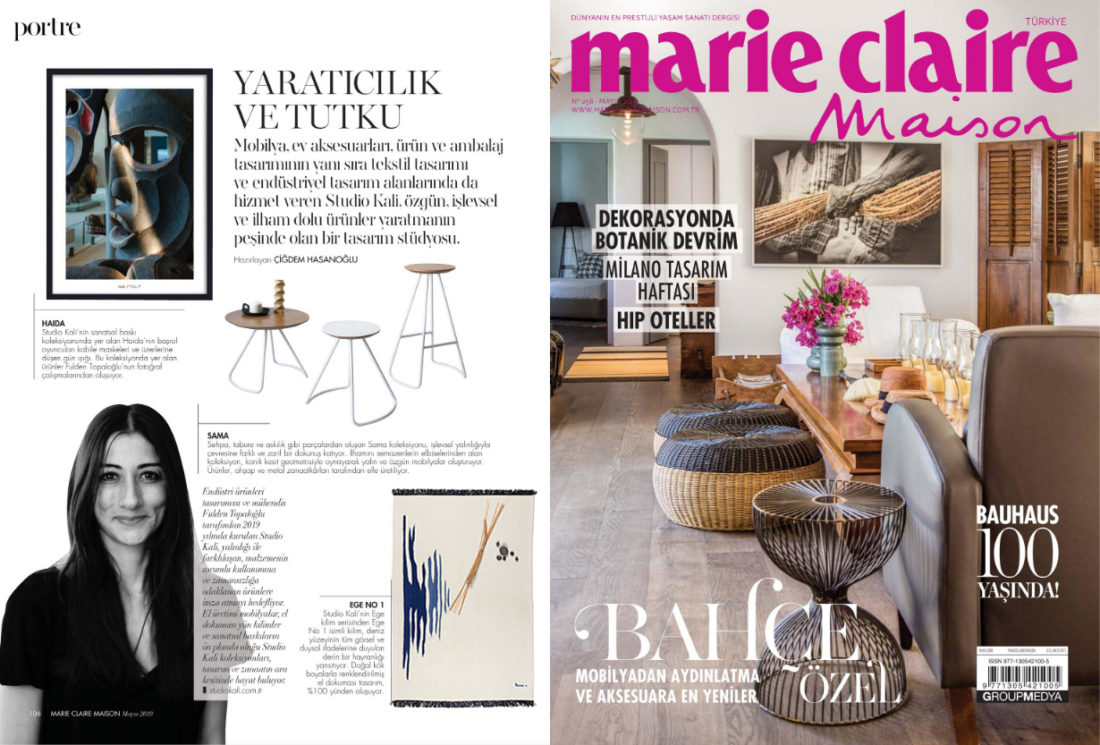 Product collection of Studio Kali is featured in Marie Claire Maison May 2019