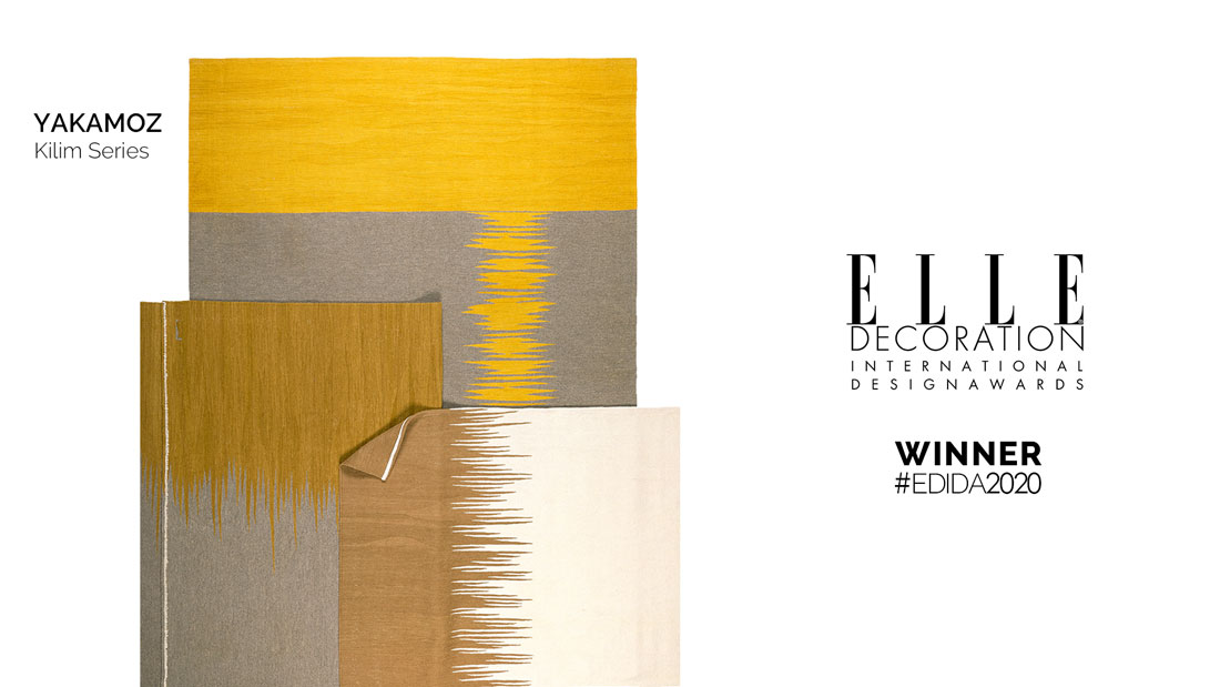 Fulden Topaloglu receives EDIDA 2020 Award with Ege and Yakamoz Kilim Collections designed for Studio Kali