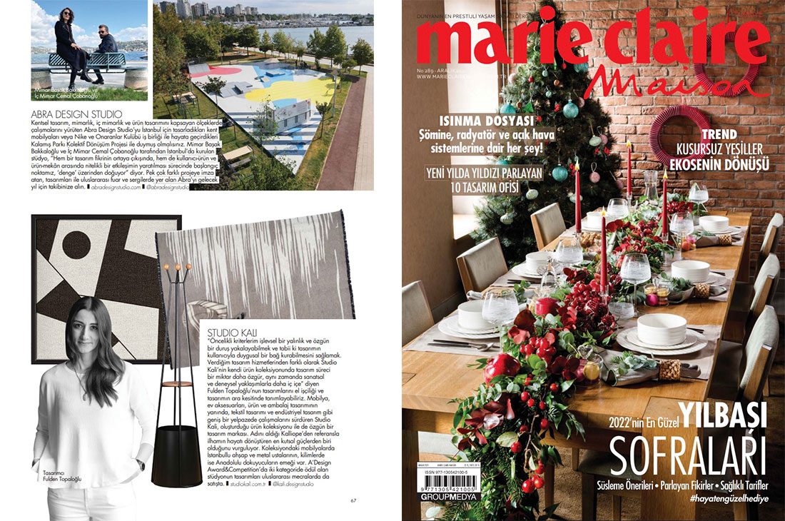 Studio Kali is featured in Marie Claire Maison December 2021
