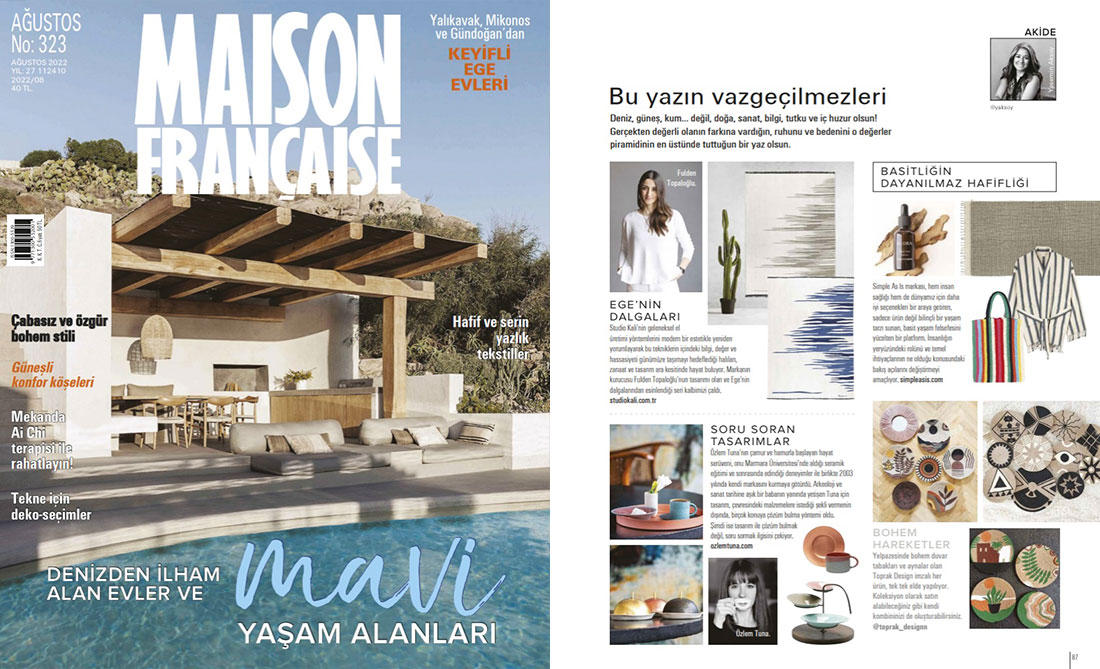 Studio Kali is featured in Maison Française August 2022